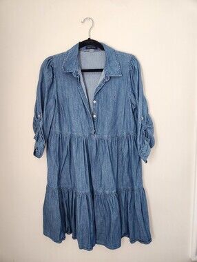Tommy Hilfiger Tiered Denim Shirt Dress
